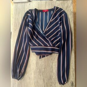 Guess Striped Tie-Back Blouse